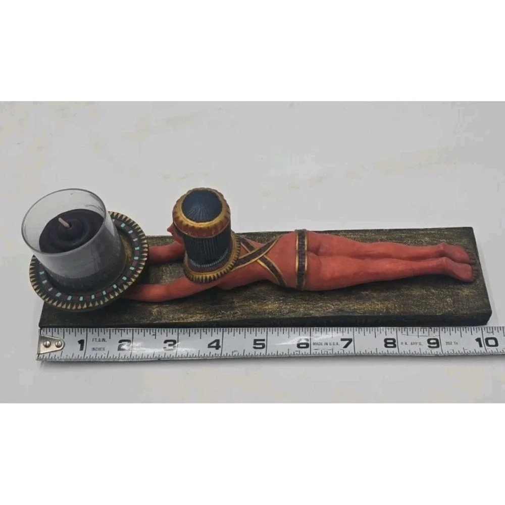 Ancient Egyptian Woman Goddess Votive Candle Holder Resin 1999 Veranus Boho